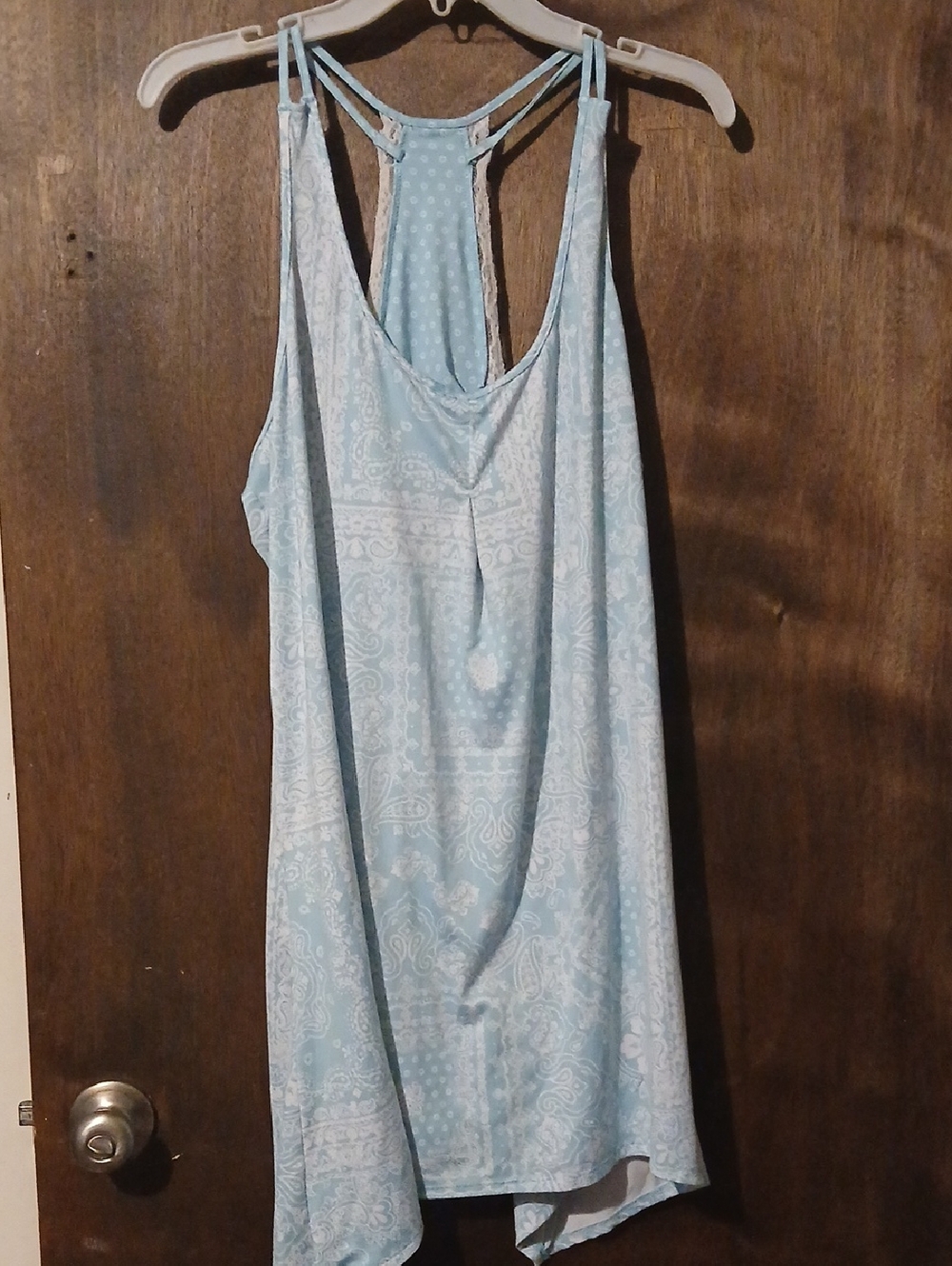 Apt. 9 Light Blue Paisley Racerback Chemise